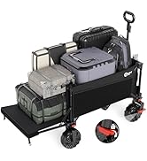 PORTAL 300L Large Capacity Foldable Wagon with Tailgate, 325LB Heavy-Duty Collapsible Utility Car...