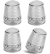 ZMAAGG 4PCS Sewing Thimbles for Hand Sewing, Metal Finger Protector, Quilting Craft Accessories f...