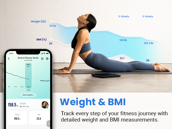 Weight & BMI: Track every step of your fitness journey with detailed weight and BMI measurements.