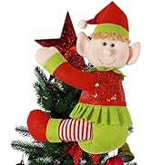 Elf Tree Topper Christmas Decorations,Unique Funny Xmas Plush Stuffed Elf Hugger Decor for Christ...