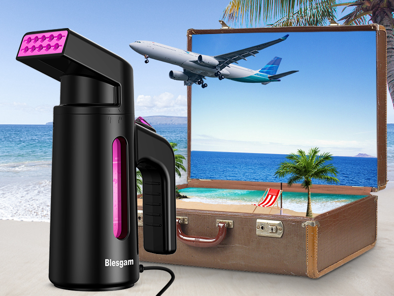 This clothes steamer is compact and travel-sized, fits in luggage. Perfect for trips!
