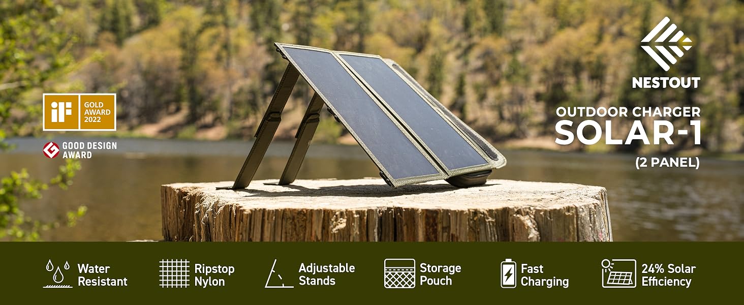 Nestout Outdoor Charger Solar 2 Panel