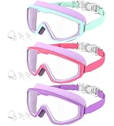 CIFOYA Kids Swim Goggles, 3 Pack Swimming Goggles for Kids 4-16, Anti-Fog UV Protection Pool Glas...