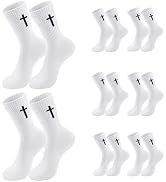 Ao Yee ZGL 8 Pairs Christian Socks for Men Women,Faith Cross Socks as Gifts for Catholic Men and ...