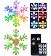 2 Pack Smart Snowflake Christmas Lights Outdoor 32" – APP Control, DIY Color Changing, 80+ Effect...