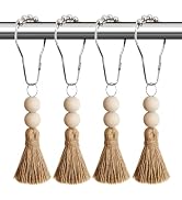 Boho Shower Curtain Hooks Rings Rustproof, CHICTIE Nautical Decorative Shower Curtain Rings with ...