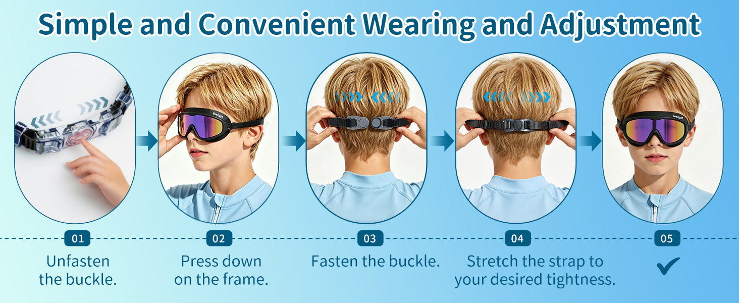 Kids Swim Goggles for Boy Girls Age 3-14
