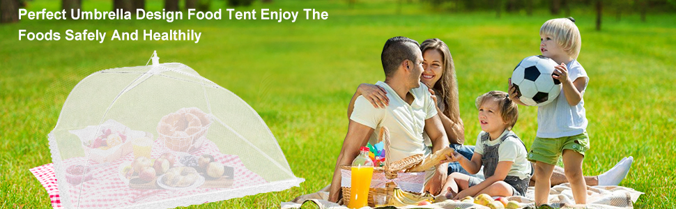Mesh food covers for outside