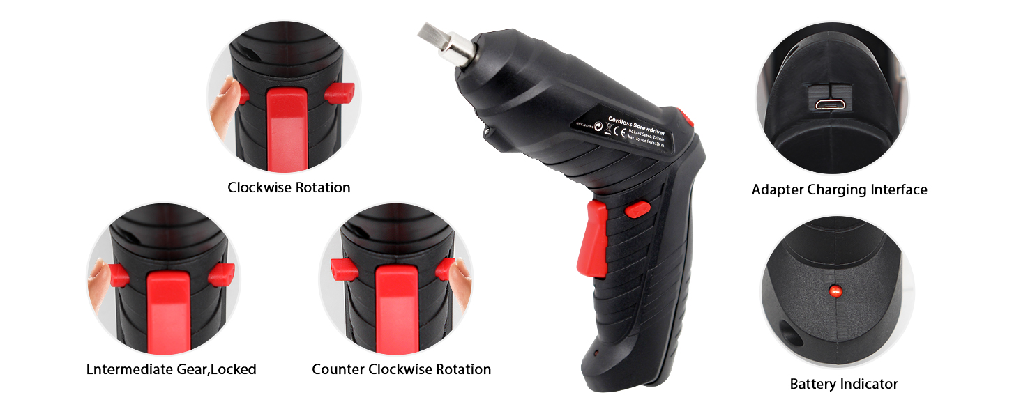 Cordless Screwdriver Rechargeable Electric Screwdriver Rechargeable Screw Gun Power Screwdriver
