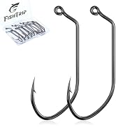 FishTrip 60-Degree Jig Hooks, 50/100pcs Fishing Aberdeen Long Shank Hook Crappie Panfish Swimbait...