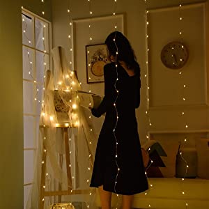 Window Curtain String Lights