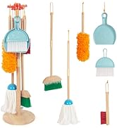 Kids Cleaning Set, Housekeeping Play Set Includes Broom Mop Duster Dustpan Brushes Rag and Organi...