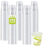 Clawsoff 600 Pack 3 oz Clear Plastic Cups, Small Bathroom Cups, Disposable Mouthwash Cup, Cold Pa...