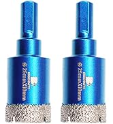 Dry Diamond Core Drill Bit Set,BRSCHNITT 2pcs 1 Inch (25 mm) Diamond Hole Saw Core Drill Bit with...