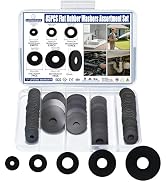 85Pcs Flat Rubber Washers Assortment Kit,16/18/20/25/30mm Black Washer,Vibration Absorbing Pads S...