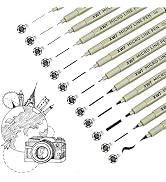 XWT Micro Fineliner Pens 12 Size/Set, Ultra Fine Fineliner Pen, Chisel Pens, Brush Marker Pen, Wa...
