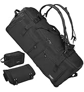 STOVER 100L U-Zip Rolling Duffel Bag with Wheels, X-Large Durable Travel Duffle + Toiletry Bag, H...