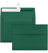50 Pack 5x7 Envelopes - Self Seal for Invitations, Weddings, Photos & Greeting Cards (Dark Green)