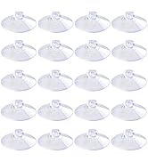 Pawfly 20 Pack Clear Suction Cups 1.8 Inch PVC Plastic Sucker Without Hooks for Home Decoration a...