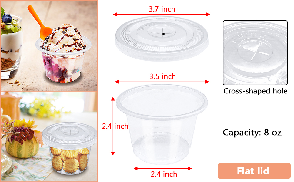 8oz plastic dessert cup