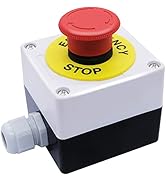 mxuteuk 22mm 2NC Red Mushroom Emergency Stop Push Button Switch Estop AC 660V 10A Switch Station ...