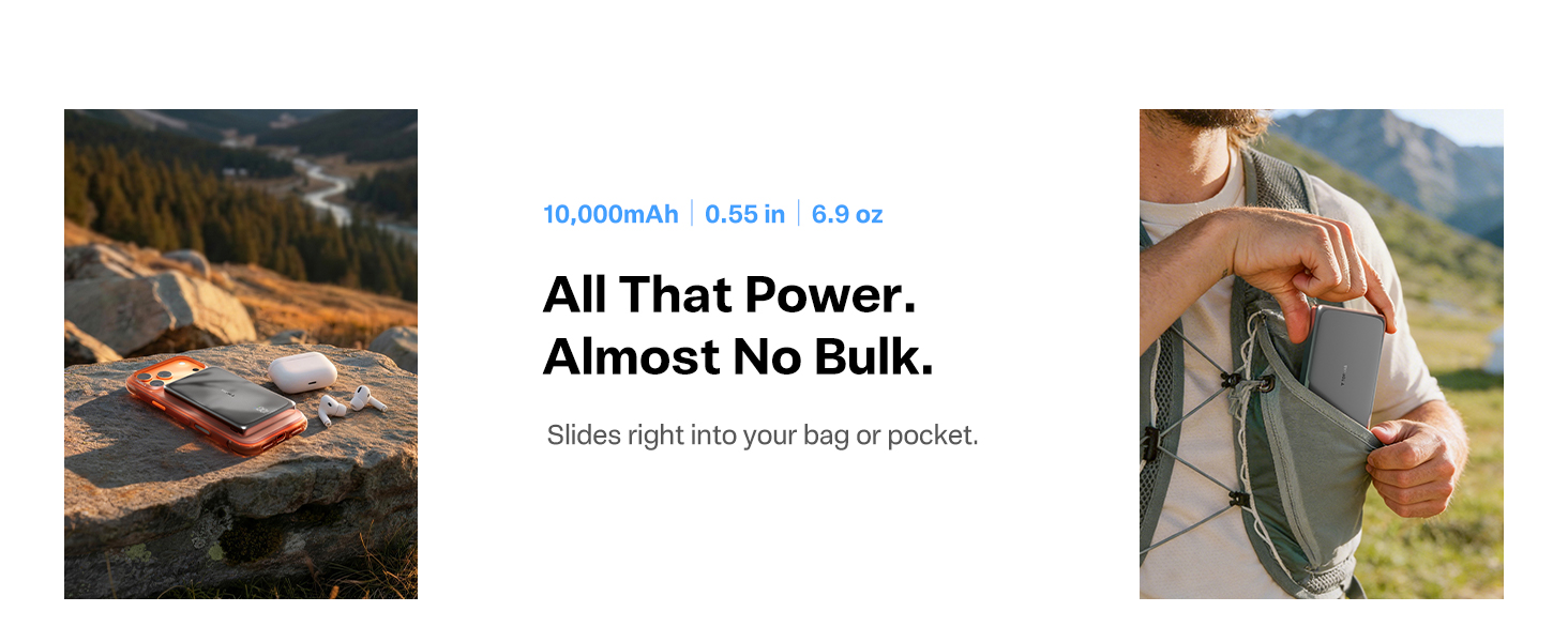 Portable charger powering iPhone during outdoor cycling and travel
