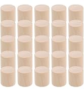 DOITOOL Unfinished Wooden Building Blocks: 50PCS Wood Cylinders for DIY Crafts, Carving, Science ...
