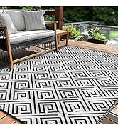 Outdoor Patio Plastic Straw Rug - 5'x8' Outdoor Camping Rug Waterproof Reversible, Area Carpet Pa...