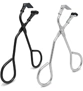 2 Pcs Eyelash Curler with Refill Pads - Mini Lash Curler for All Eyelash Shapes - Professional 2-...