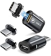 YaCeSyn 2 Pack 240W Straight Magnetic USB C Adapter with 4 Connector Tips 24Pin Magnetic Type-C E...