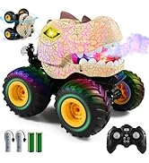 DYODYORC Remote Control Car, 2.4Ghz All Terrain Dinosaur Monster Truck Toys, RC Truck with Spay, ...