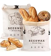 Beeswax Bread Bags,Extra Large 2 Pack- 17"×13" Reusable Sourdough Bread Bags for Homemade Bread