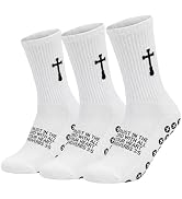 Ao Yee ZGL 3 Pair Grip Christian Soccer socks, Anti-Slip Cross Sock with biblical verses, Easter ...