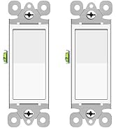 Single Pole Double Rocker Light Switch,Greencycle 2 Pack Paddle Light Switch 15 Amp,Sp Decora Swi...