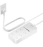 NTONPOWER 2 Prong Power Strip with 10ft Extension Cord,1875W with 6 Outlets 4 USB Ports (2 USB C)...