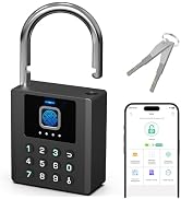 Dhiedas Heavy Duty Smart Padlock with Key, Fingerprint Lock with Code Bluetooth Control, Waterpro...