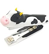 RhyNSky Cow Office Stapler for Desk - Cute Desk Stapler with No. 10 Staples for Office, 12 Sheet ...