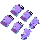 KEYSDEX Kids/Youth Protective Gear Set,Knee Elbow Wrist Pads for Roller Skating,Scootering,Skateb...