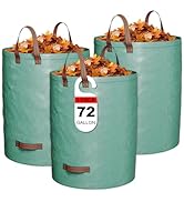 GreatBuddy 72 Gallon Reusable Yard Waste Bag,Heavy Duty,3 Pack Upright Lawn Bags with 4 Reinforce...