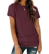 AUTOMET Shirts for Women Summer Spring Tops Short Sleeve Oversized T Shirts Fashion Basic Casual ...