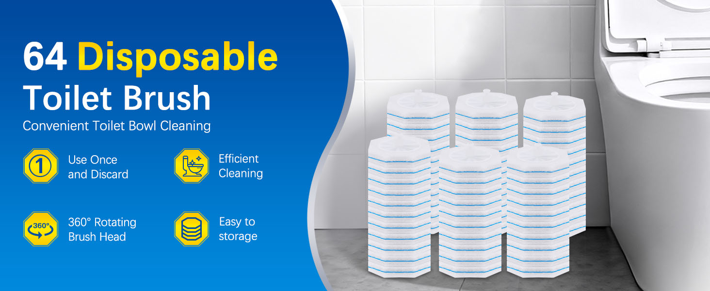 64 Count Toilet Wand Refills Compatible