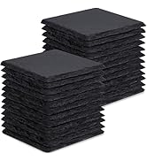 24 Pieces Slate Drink Coasters, GOH DODD 4 Inch Black Coasters Stone Coaster Set, Laser Engraving...