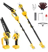 For Dewalt Pole Saw 20V Max & Electric Pruning Shears, 4-in-1 Electric Pruner + 8 Inch Tree Trimm...