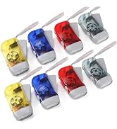 8 Pack Hand Crank Emergency Flashlight, No Battery Require, 3 LED Bright Lights, Portable Wind-Up...