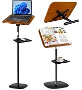 2-in-1 Adjustable Book Stand & Music Stand, 22-51in Dual-Use Floor and Desktop Book Holder Stand,...