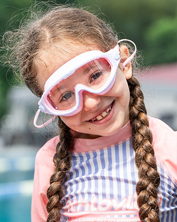 pink swim goggles