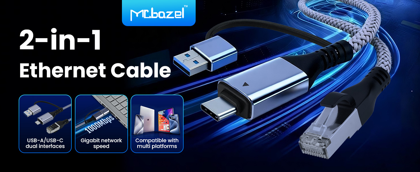Mcbazel 2-in-1 Ethernet Cable