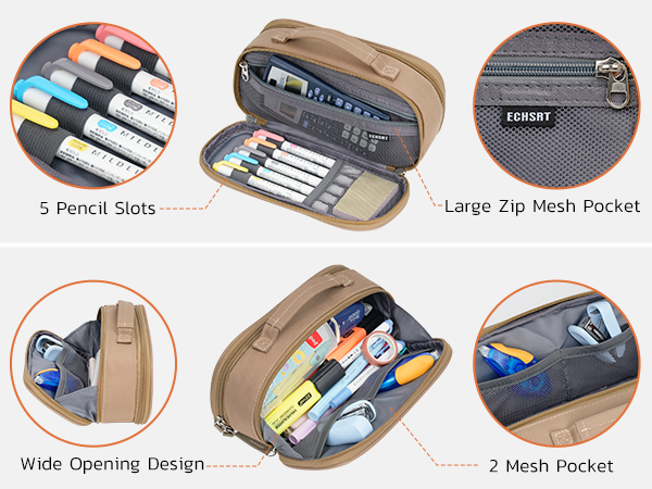 Tactical Extra Large Capacity Pencil Case for Men Adults Small Tool Bag Organizer for Office Travel