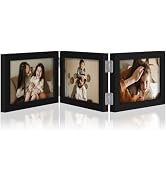 decorUhome Triple 6x4 Picture Frame Horizontal, Engineered Wood Trifold Photo Frame with Plexigla...