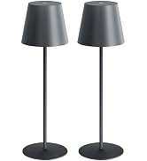 uuffoo 2 Pack Cordless Table Lamp Rechargeable Battery Operated Lights Touch Control LED Portable...
